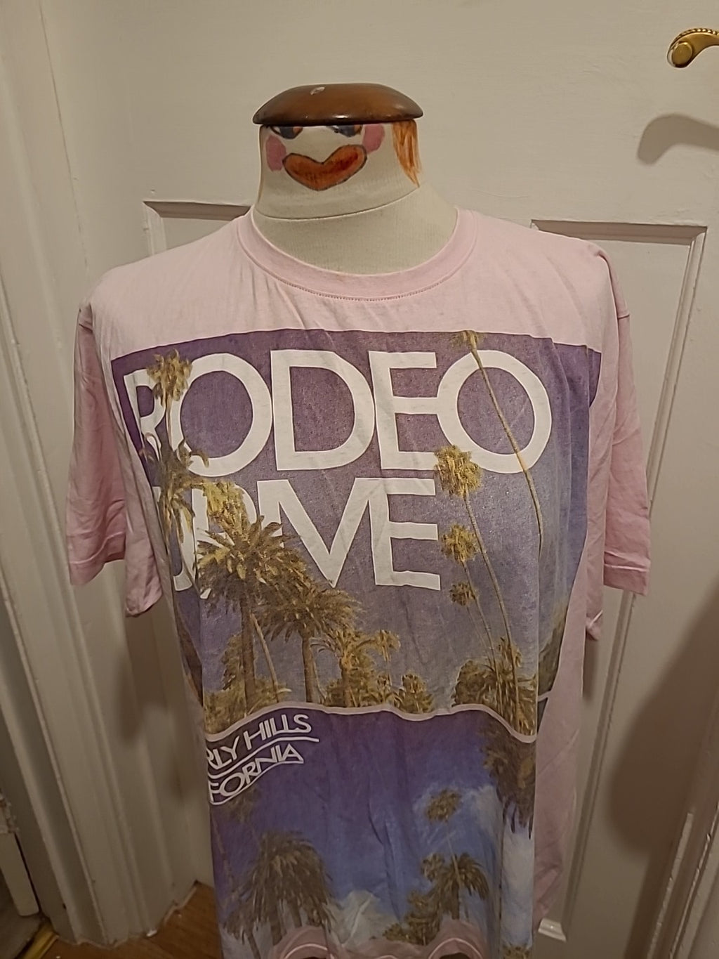 Mens Peacocks Size XL Pink Short Sleeved "Rodeo Drive" Tshirt