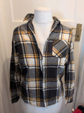 Ladies New Look Size 6 Grey/Orange Long Sleeved Blouse