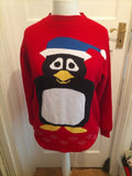 Fab Medium Red Pullover Jumper Penquin