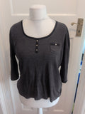 Marks And Spencer 16 Charcoal Half Sleeve T-shirt