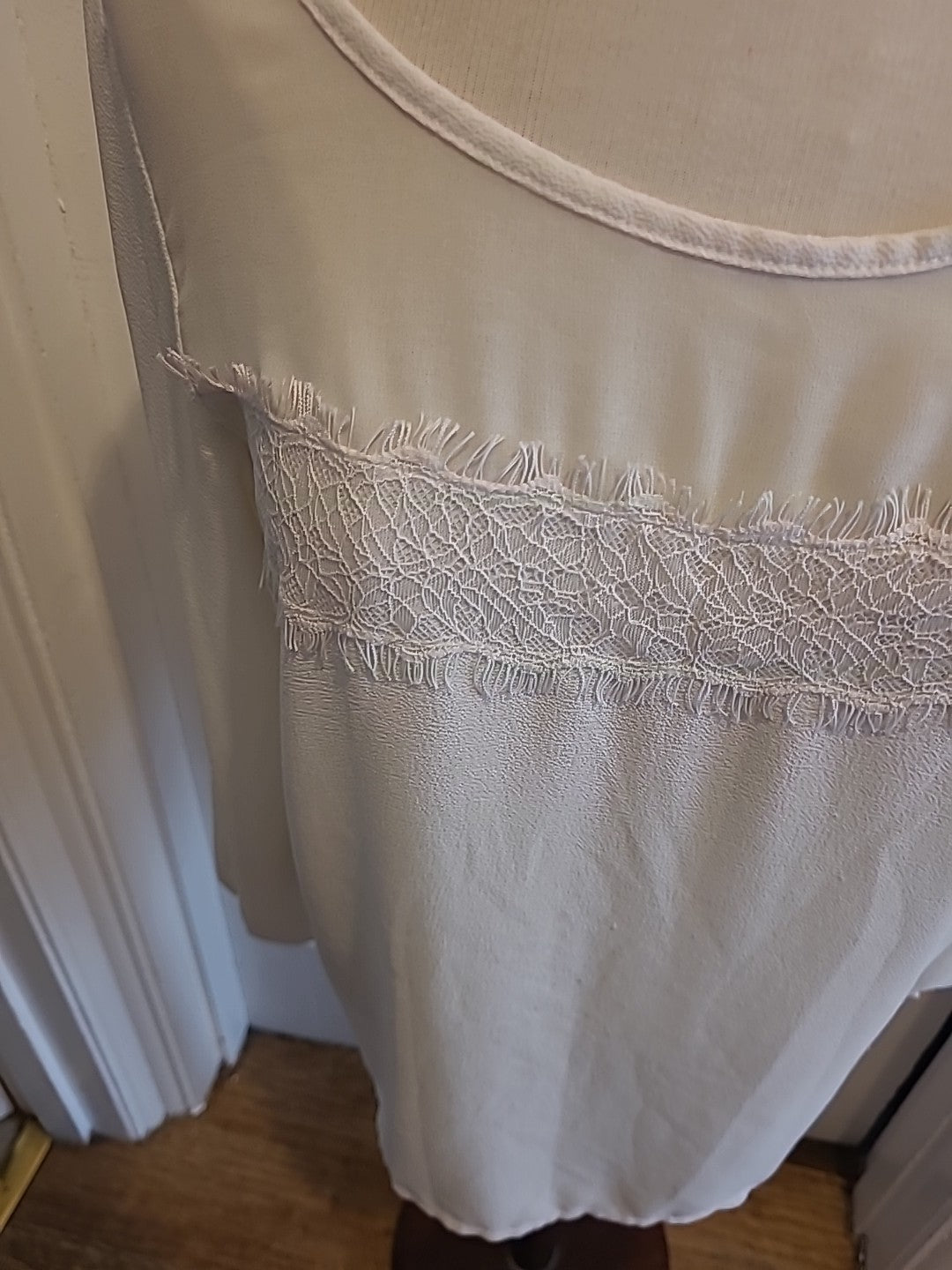 Ladies Afibel Size 14 White Long Sleeved Detailed Blouse