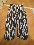 Ladies Wide Leg Trousers LOOK .WHAT black/white 34 Waist/ 26 Leg