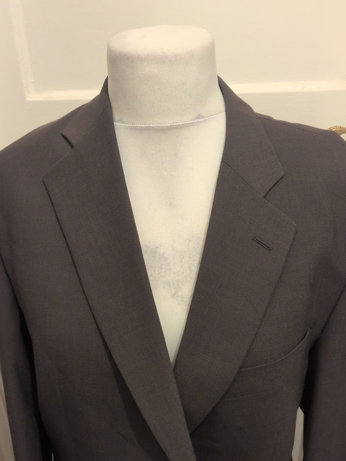 Mens Marks And Spencer Size 42 Medium Dark Taupe Grey Suit Jacket