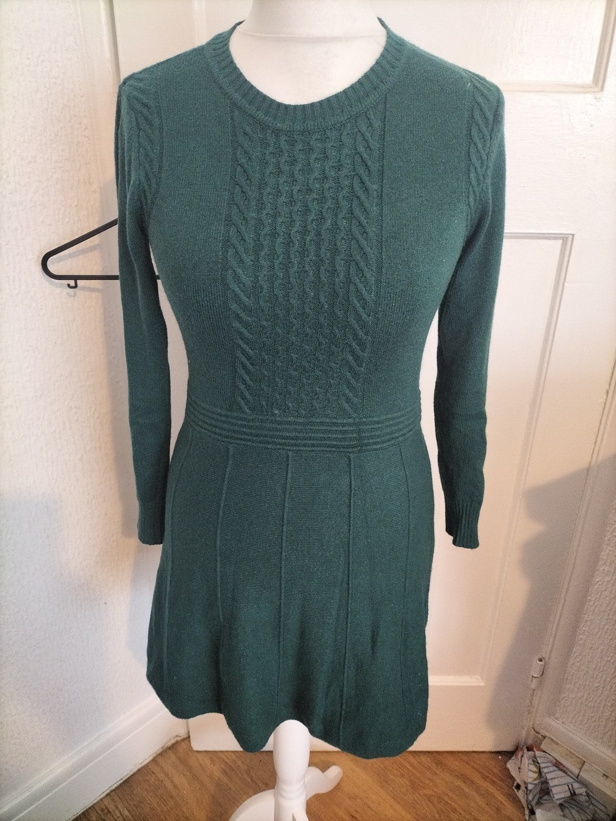 Ladies Shein Size Small Green Long Sleeved Jumper Dress