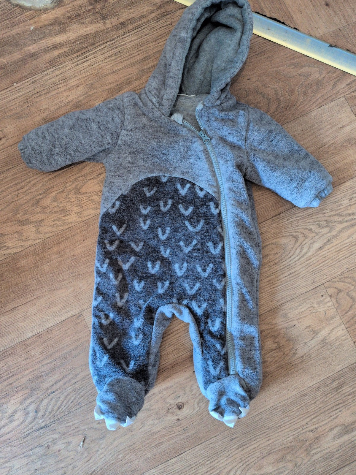 Next Up To 3 Months Sleep suit Grey Padded