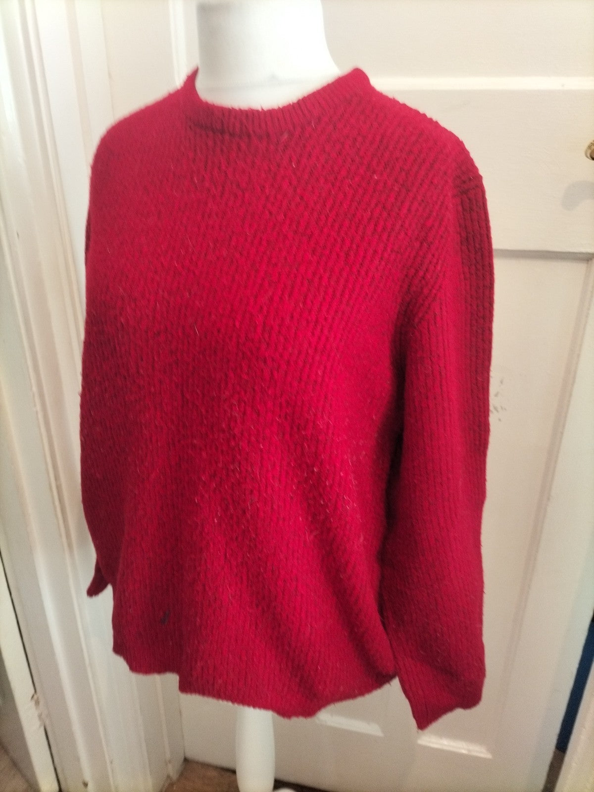 M&S XL Red Long Sleeved Pullover Jumper