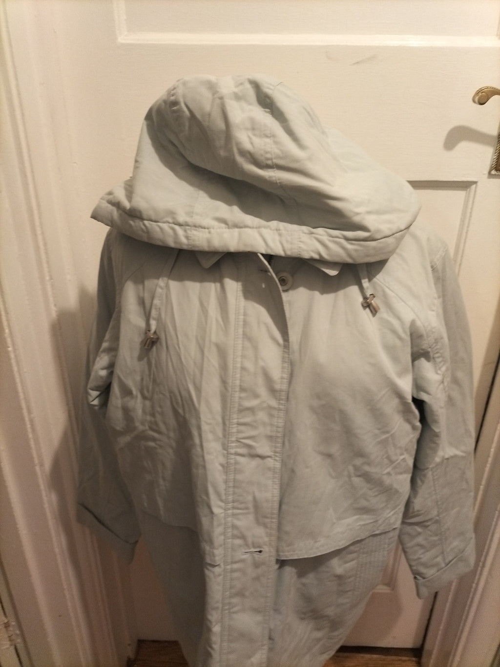 Ladies Bhs Size 12 Pale Blue Lined Zip Through Coat