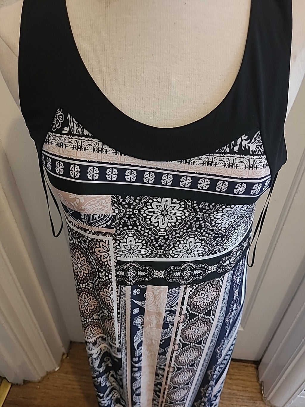 Ladies Wallis Size 12 Multi Coloured Aztec Style Sleeveless Long Dress