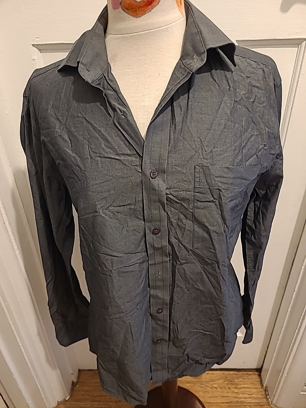 Mens Thomas Nash Size 14.5 Grey Long Sleeved Shirt