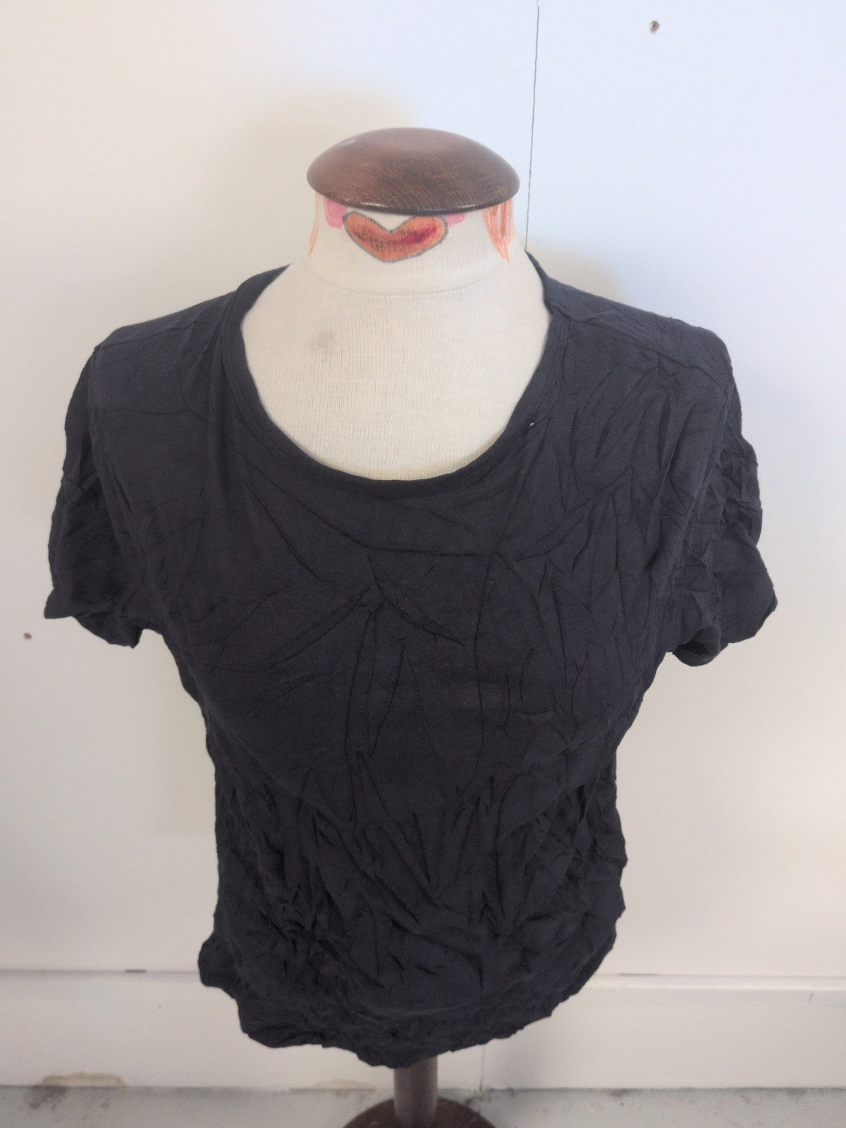 Ladies F&F Size 14 Navy Short Sleeve T-shirt Plain