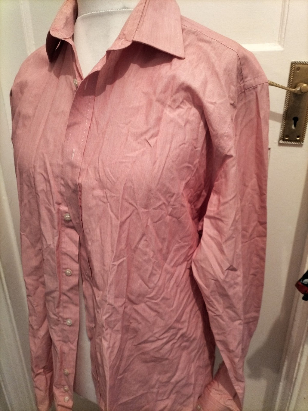 Mens Moss Esq Size 17 Regular Fit Red Long Sleeved Shirt