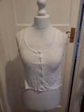 Ladies H&M Size 6 White Buttoned Sleeveless Blouse
