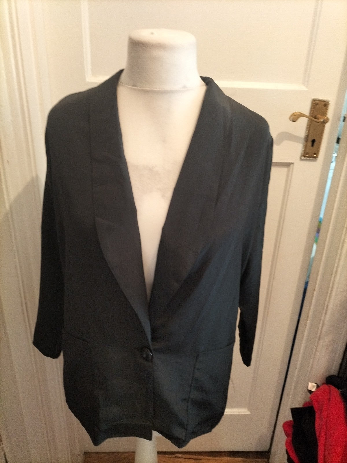 Ladies Etam Size 12 Black Lightweight Padded Blazer