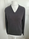 Mens M&S Size M Grey V Neck Jumper Cashmillon