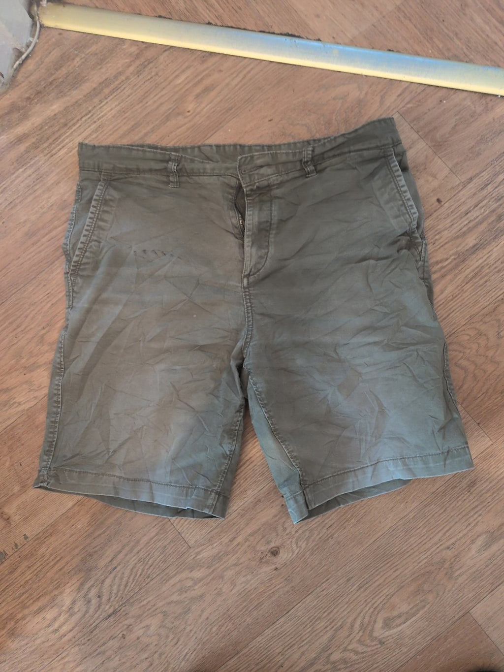 John Lewis 36" Green Shorts Chino Heavy Faded Mark On Front