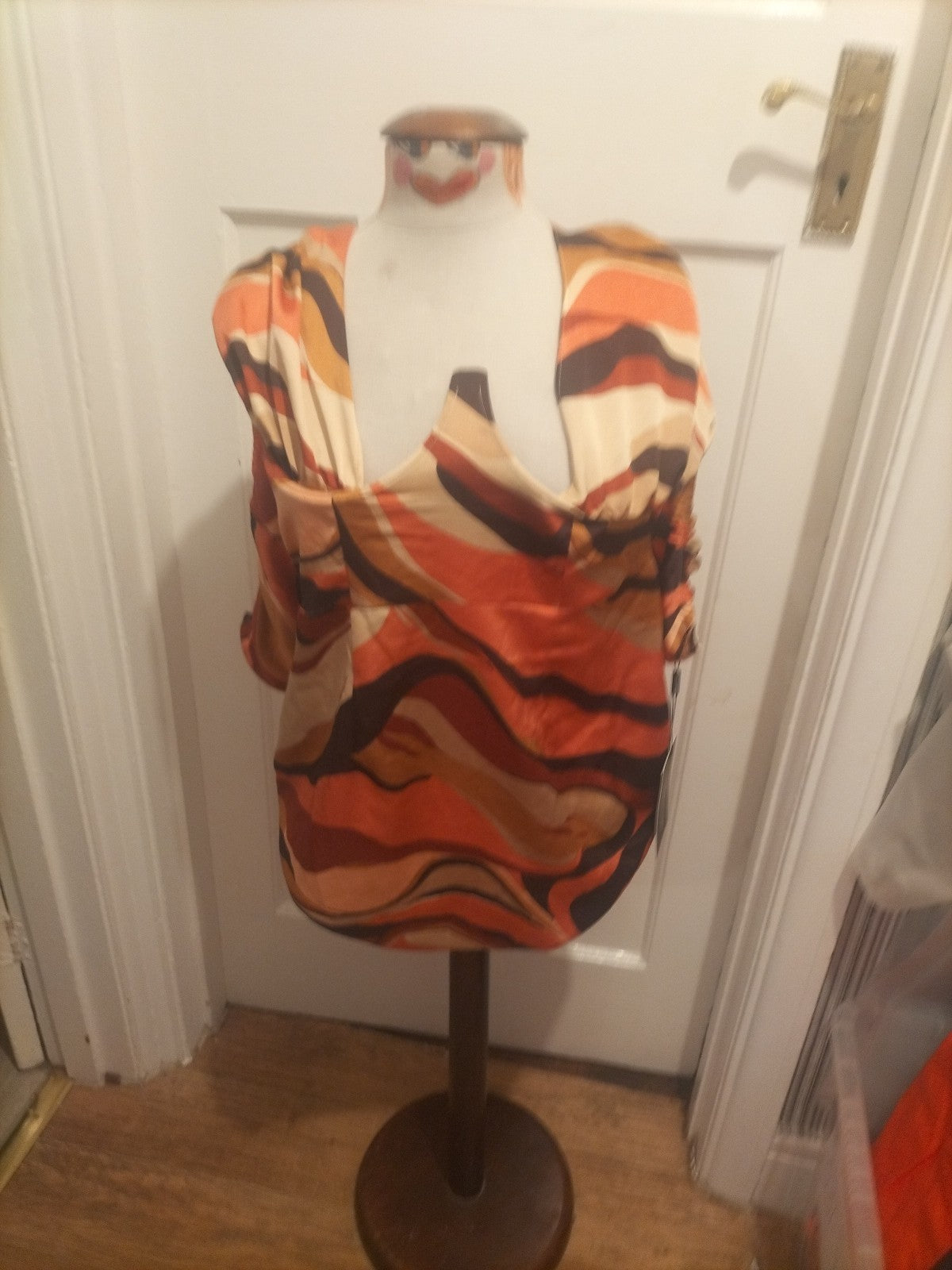 Brand New Ladies Prettylittlething Size 12 Abtract Print Underbust Detail...