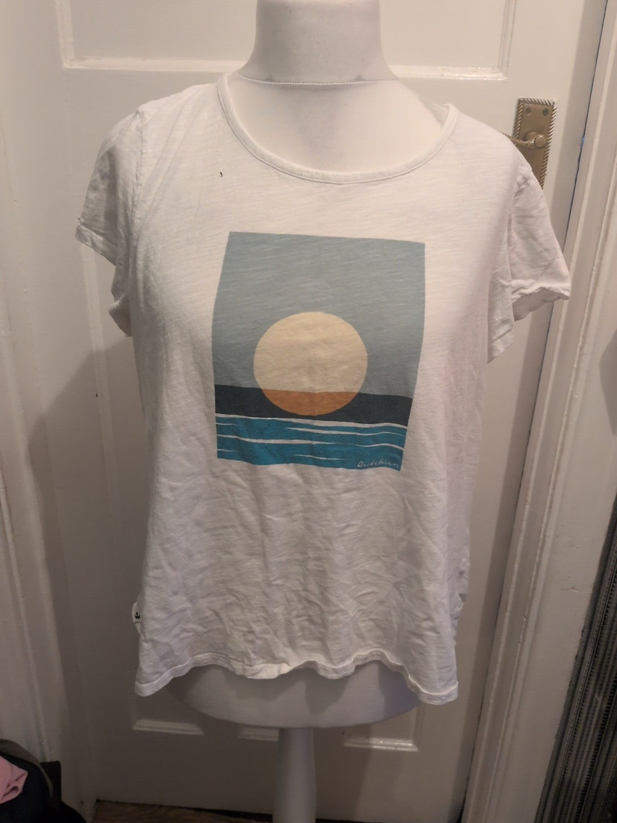 Brakeburn 16 White Sun Print Short Sleeve T-shirt