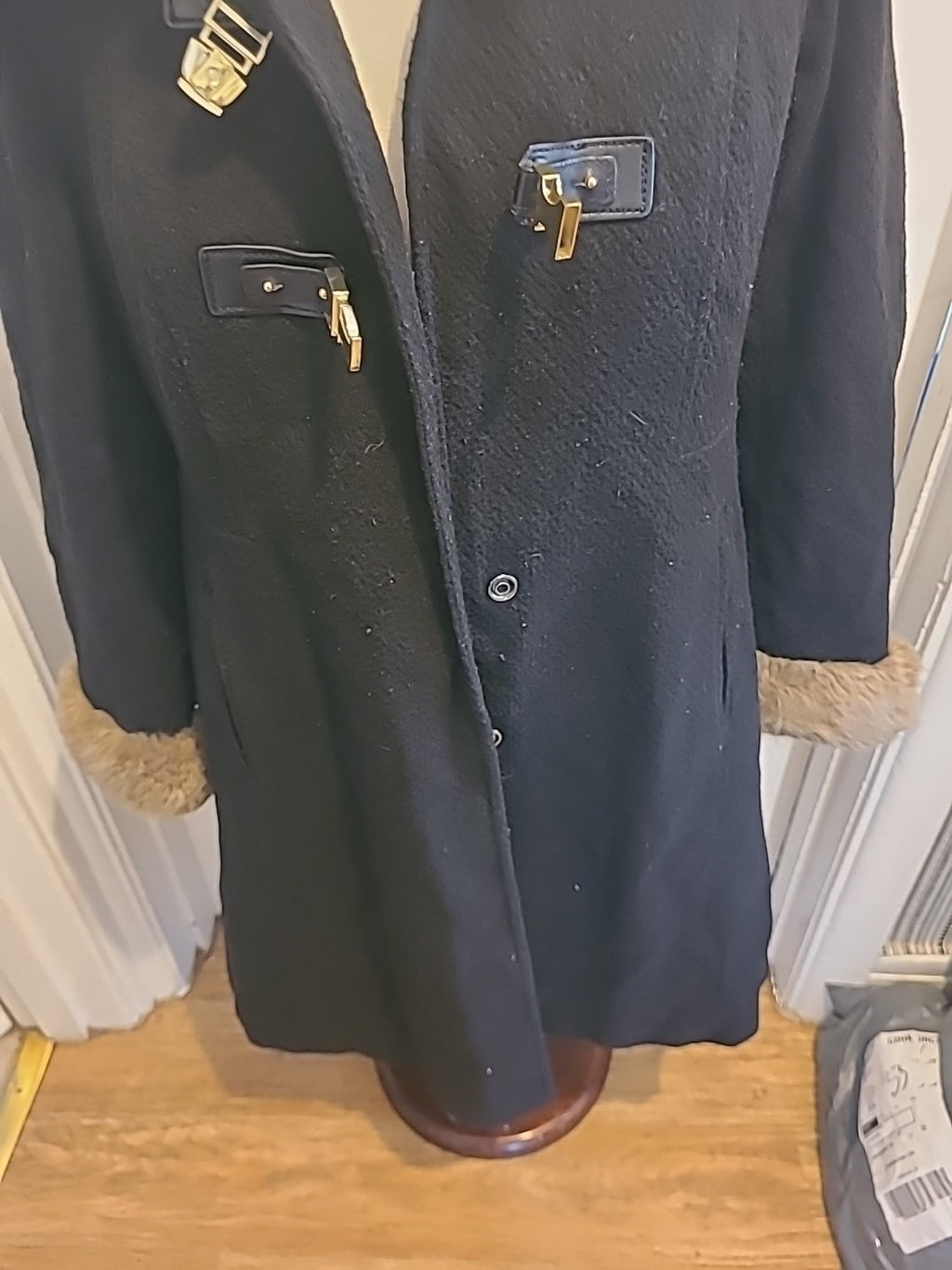 Ladies Tu Size 14 Black Faux Fur Jacket