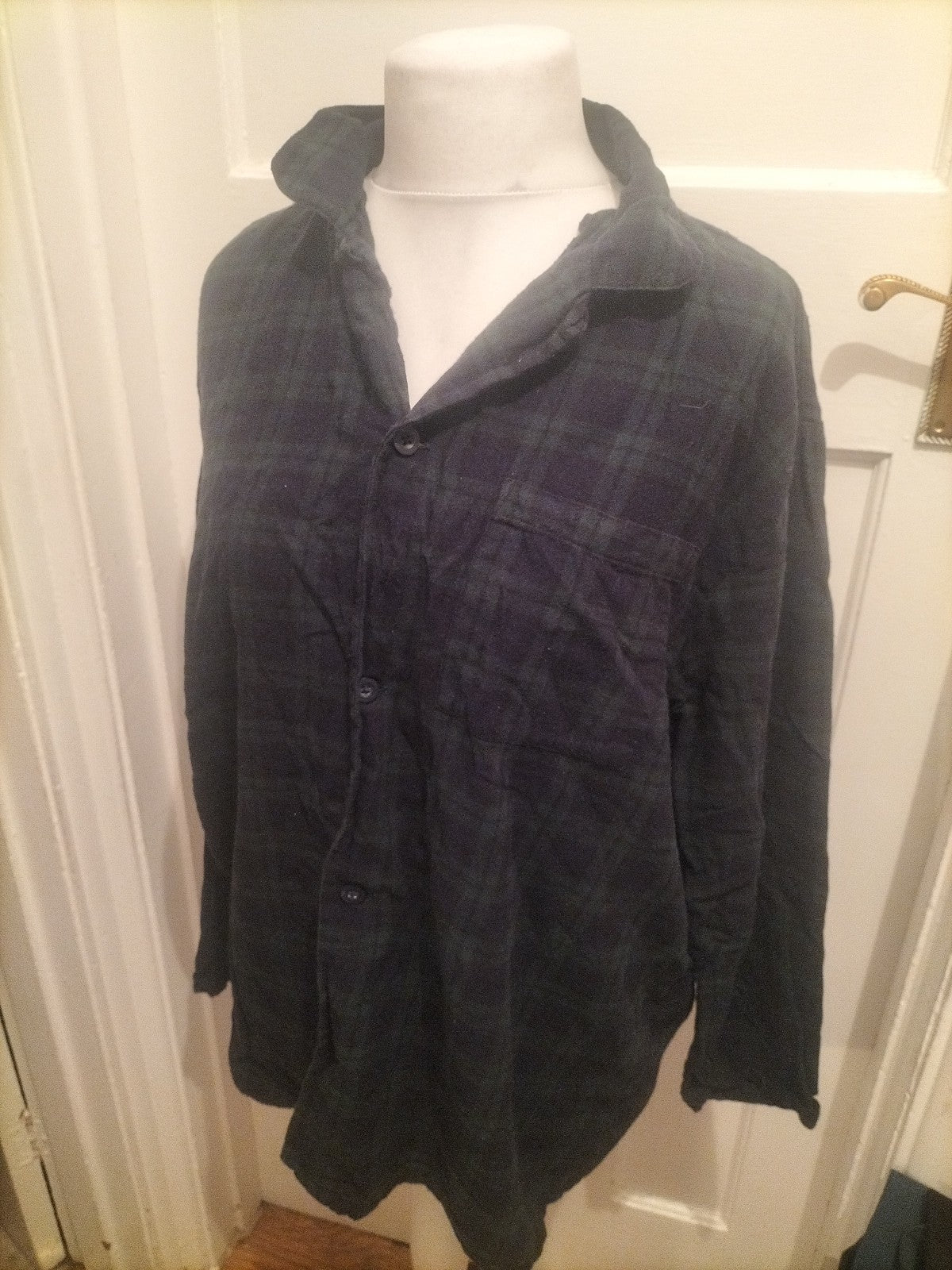 Mens George Size 2xl Tartan Check Long Sleeved Shirt