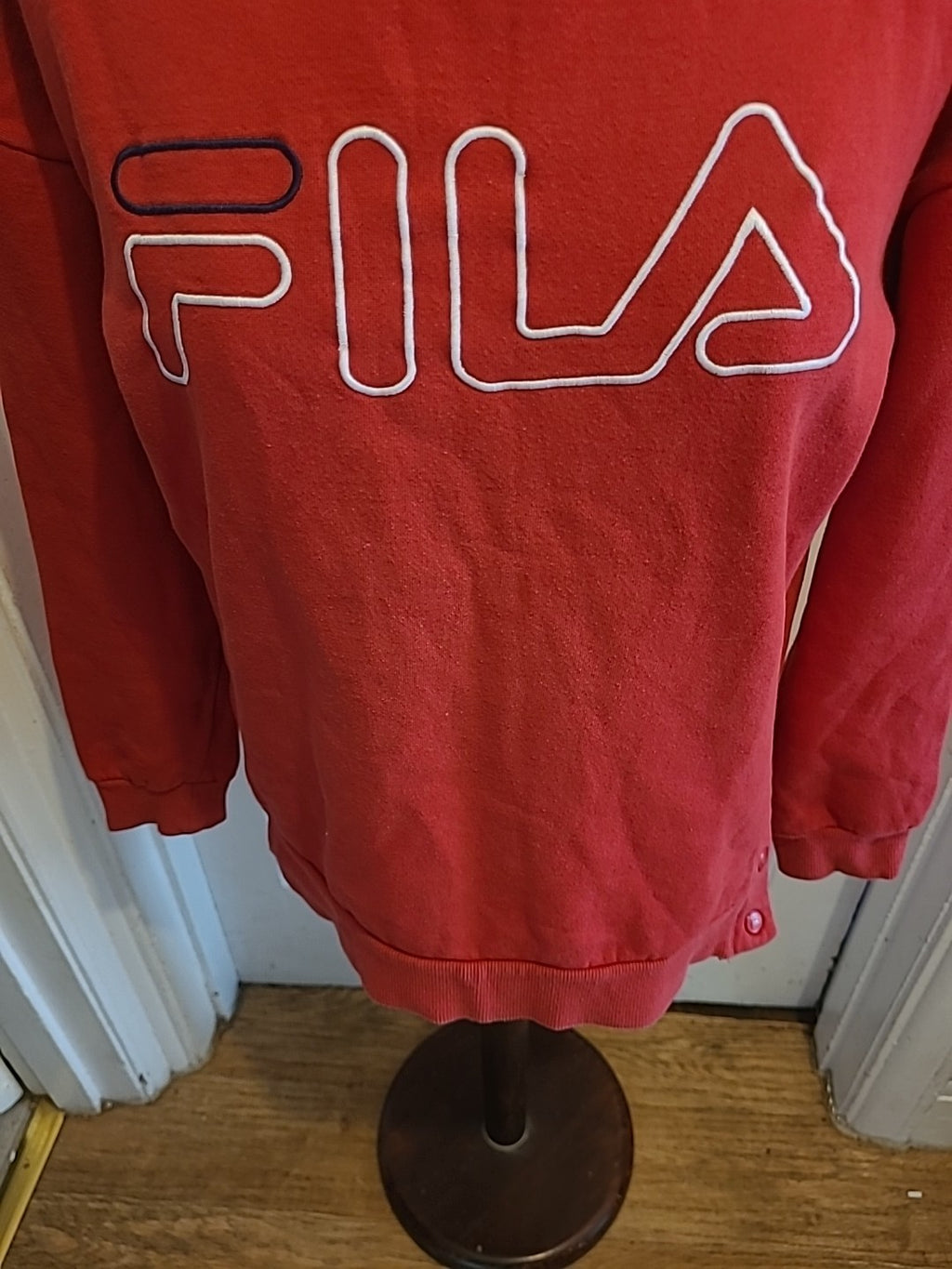 Ladies Fila Size 10 Red Long Sleeved Pullover Jumper
