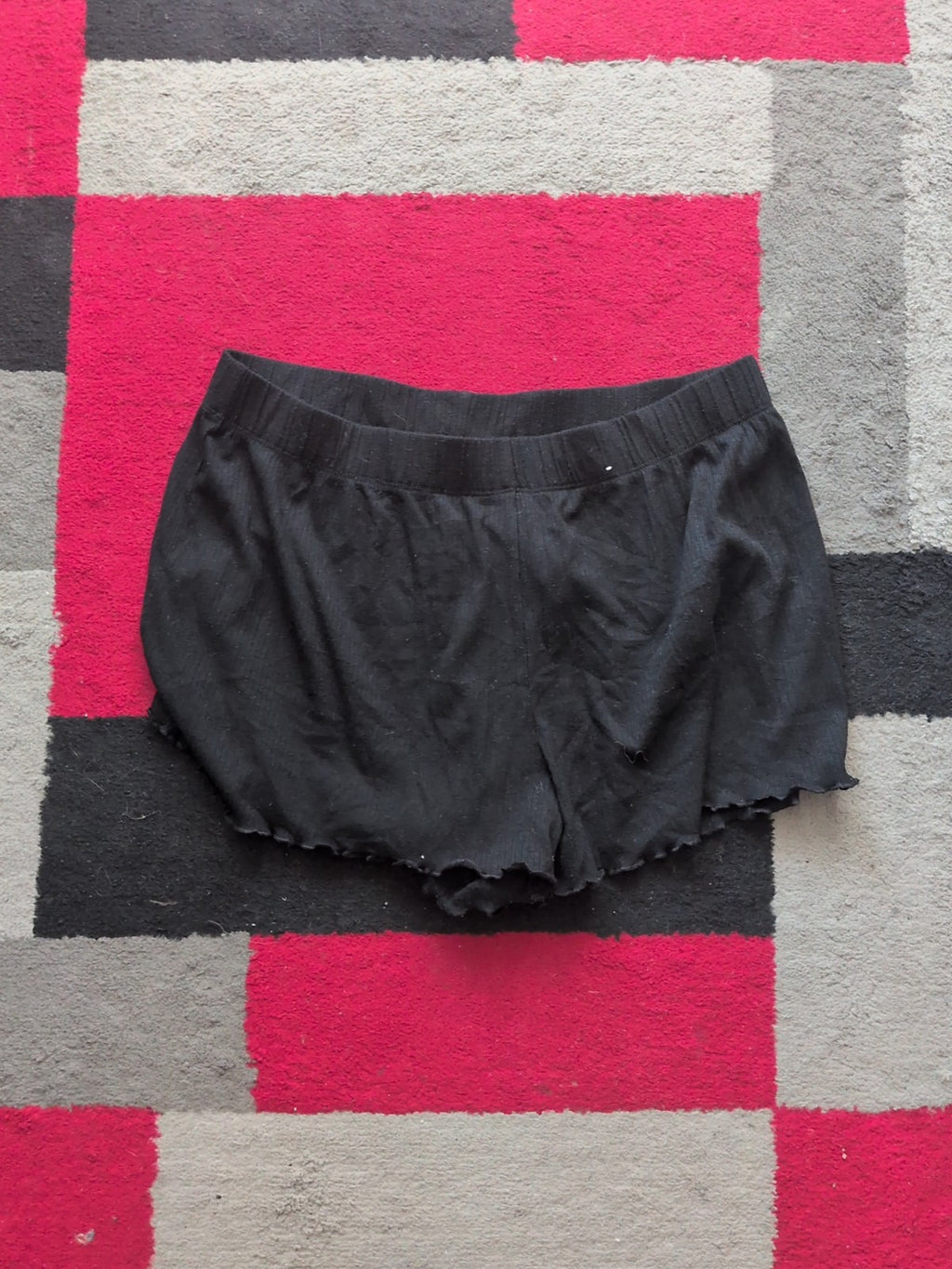 Primark 12-14 Black Flowy Hem Elasticated Shorts Pyjama
