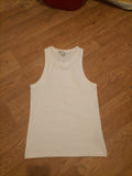 Ladies Marks And Spencer Size 12 White Sleeveless Scoop Neck Ribbed Top