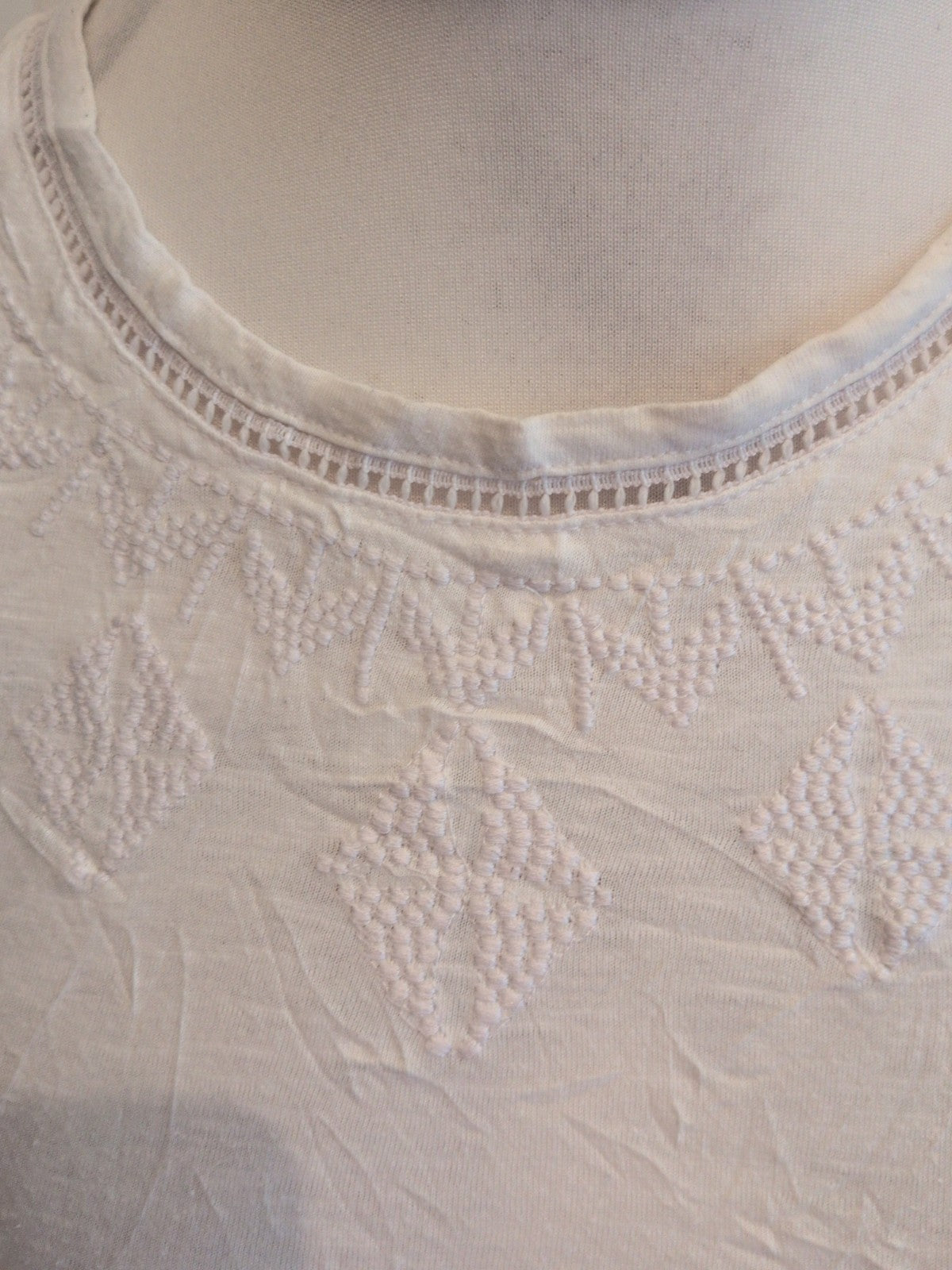 Next Essentials 8 White Embroidery Short Sleeve T-shirt