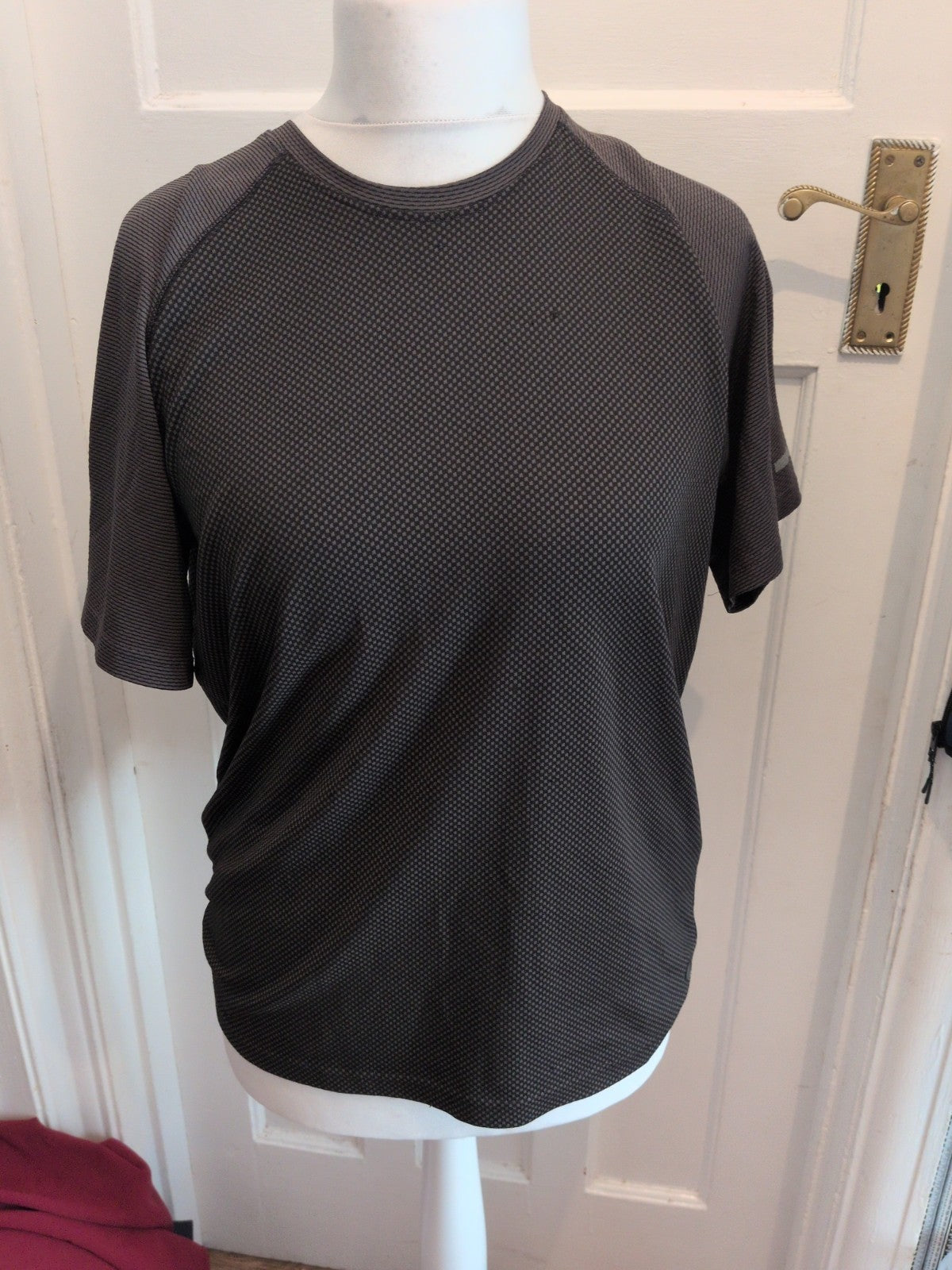 M&S Active Medium Charcoal Patterned Short Sleeve T-shirt