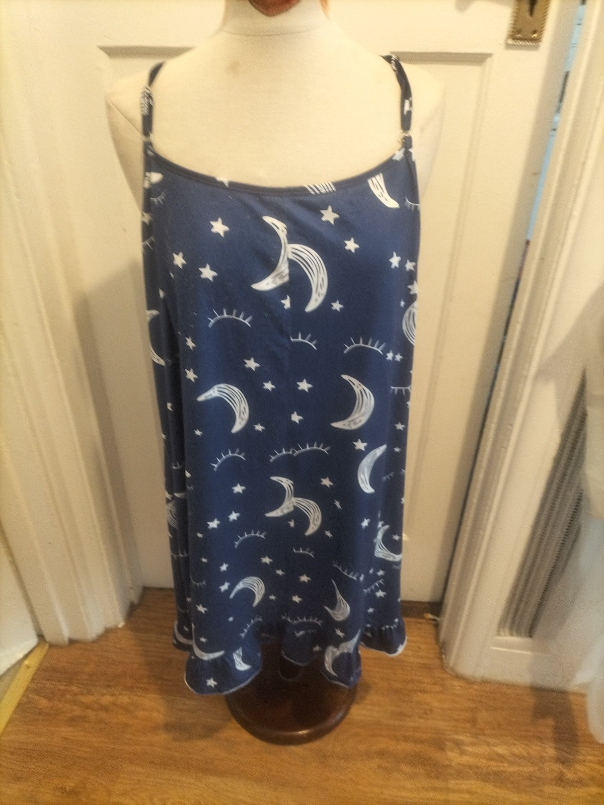 Ladies 4xl Dari Blue Night Time Theme Sleepvess Nighty