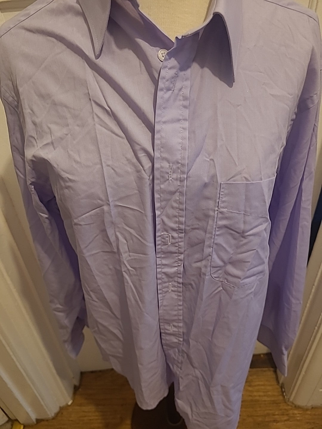 Mens Essentials Size 16" Lilac Purple Long Sleeved Shirt