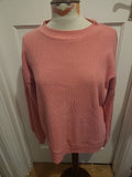 Ladies Tu Size 12 Pink Ribbed Long Sleeved Pullover Jumper