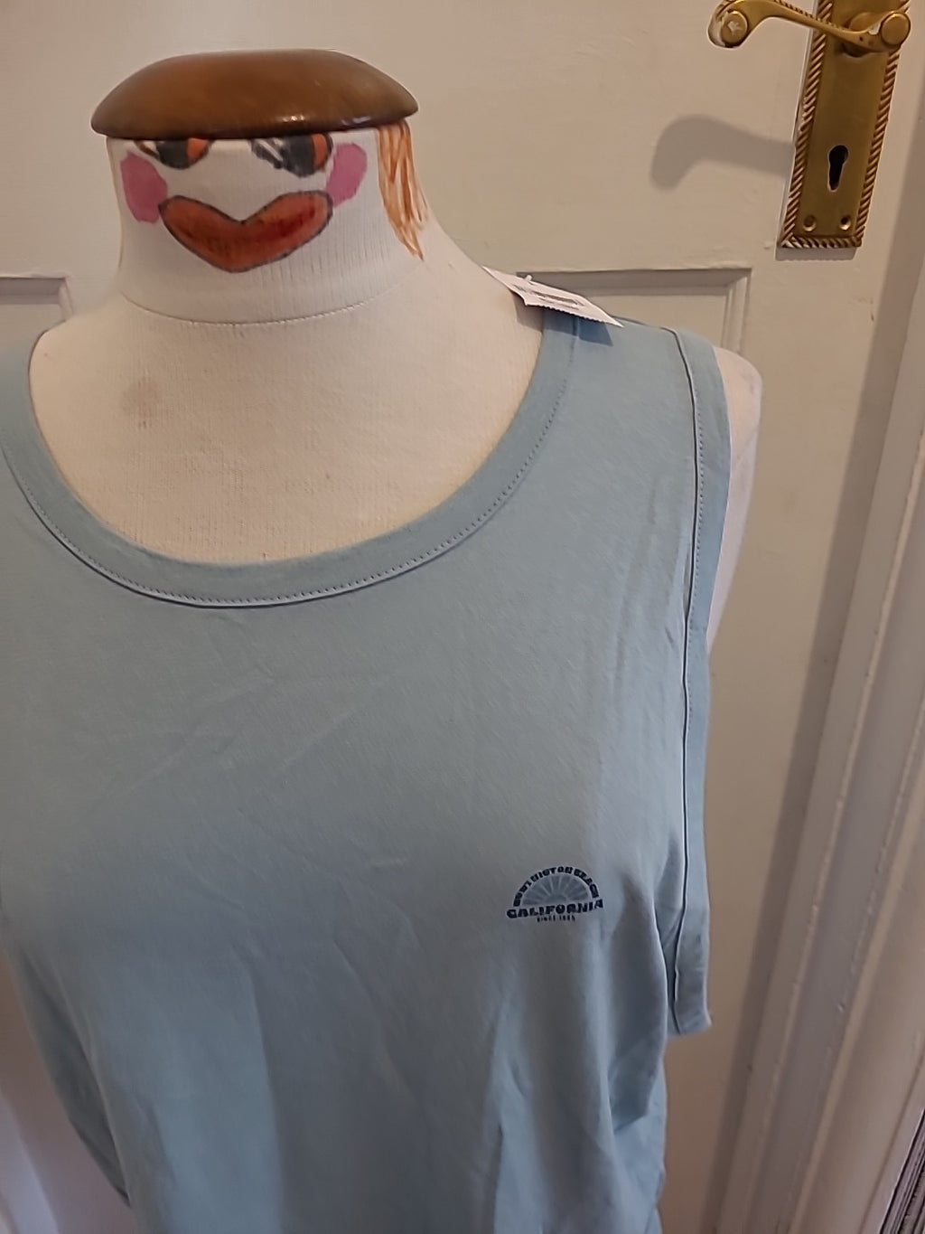 Brand New Mens Easy Large Pale Blue Tank Top