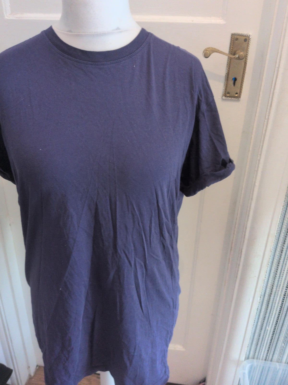 2XL Navy Short Sleeve Plain T-shirt Ladies
