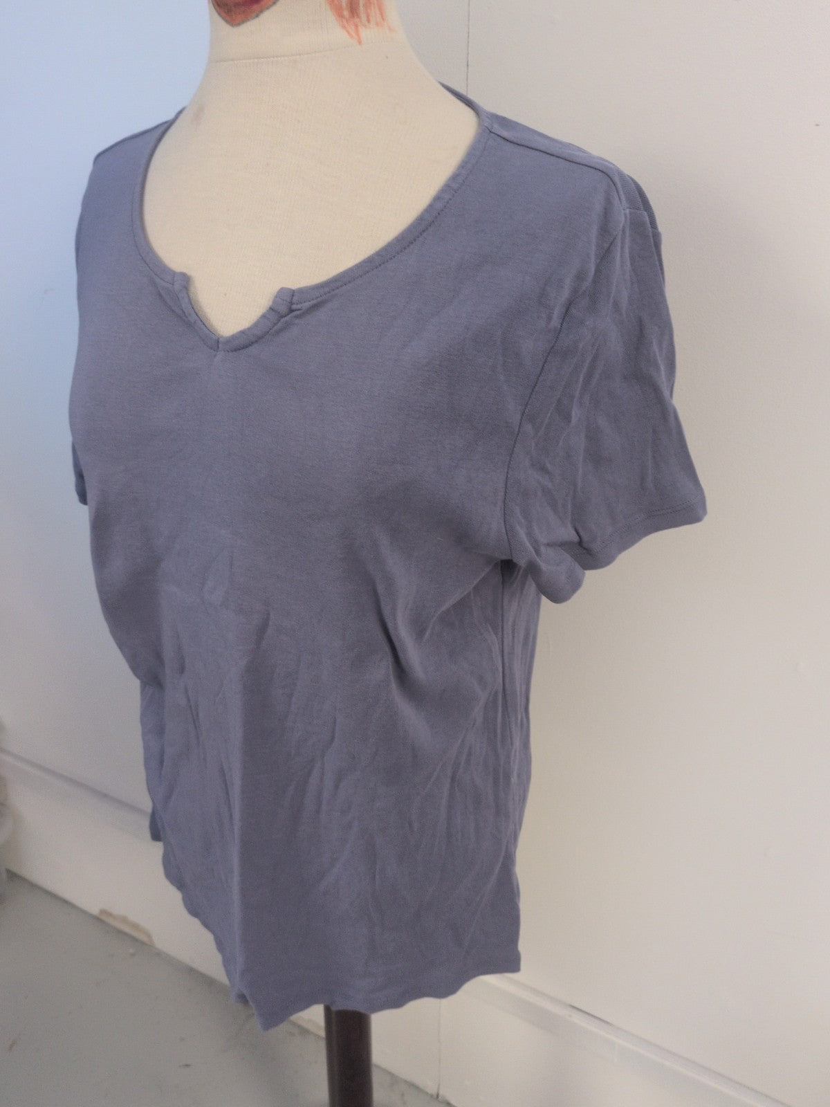 Bonmarche 16 Blue V Neck Short Sleeve T-shirt