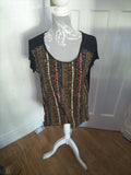 Ladies Limited Size 14 Black Short Sleeved Blouse