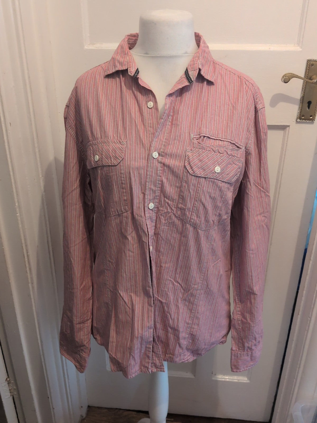 Next Large Pinky Red Striped Long Sleeve Shirt