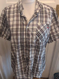 Lee Cooper 2XL Grey Check Short Sleeve Shirt