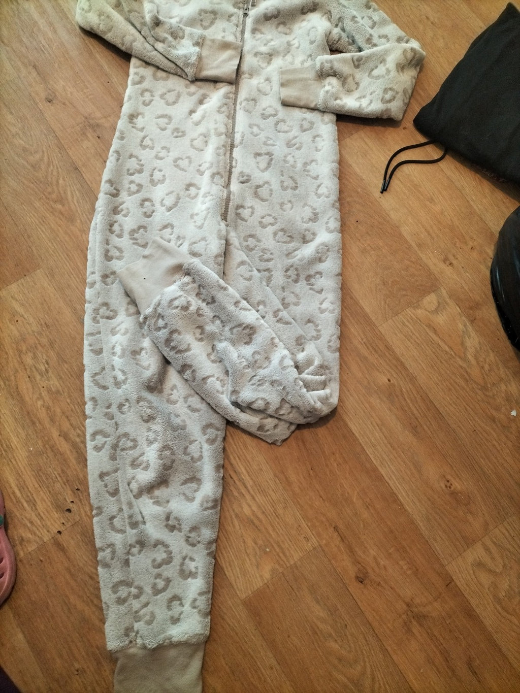 Ladies Next Size Small Beige And Brown Full Zip All In One Nightwear
