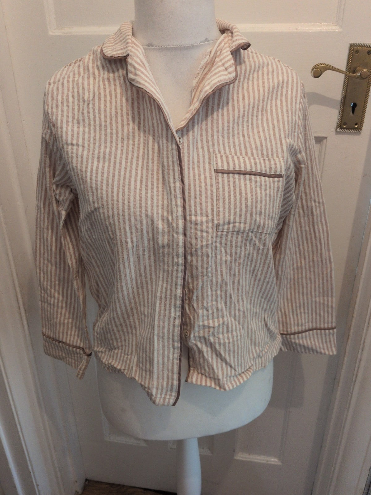 Always Dreaming 10 Brown And White Stripe Pyjama Top