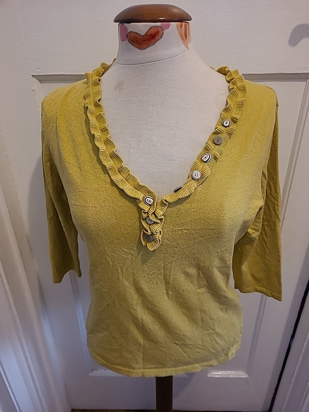 Ladies Alex&Co Size 12 Lime Mid Sleeved Ruffle Blouse