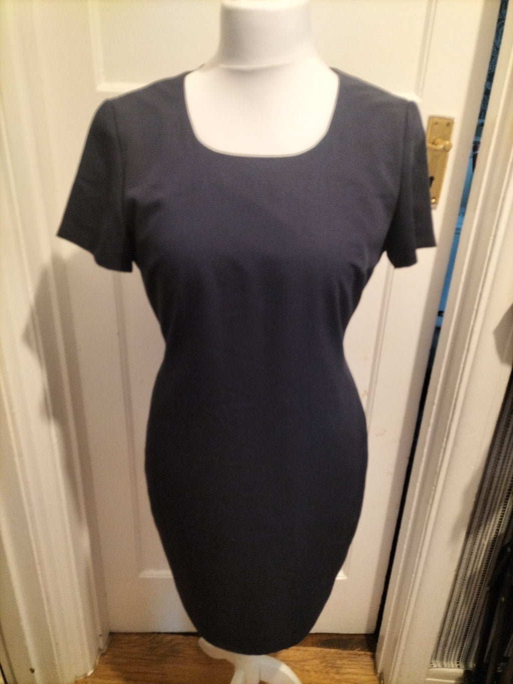 Ladies Richards Size 12 Navy Lined Short Sleeved Dress