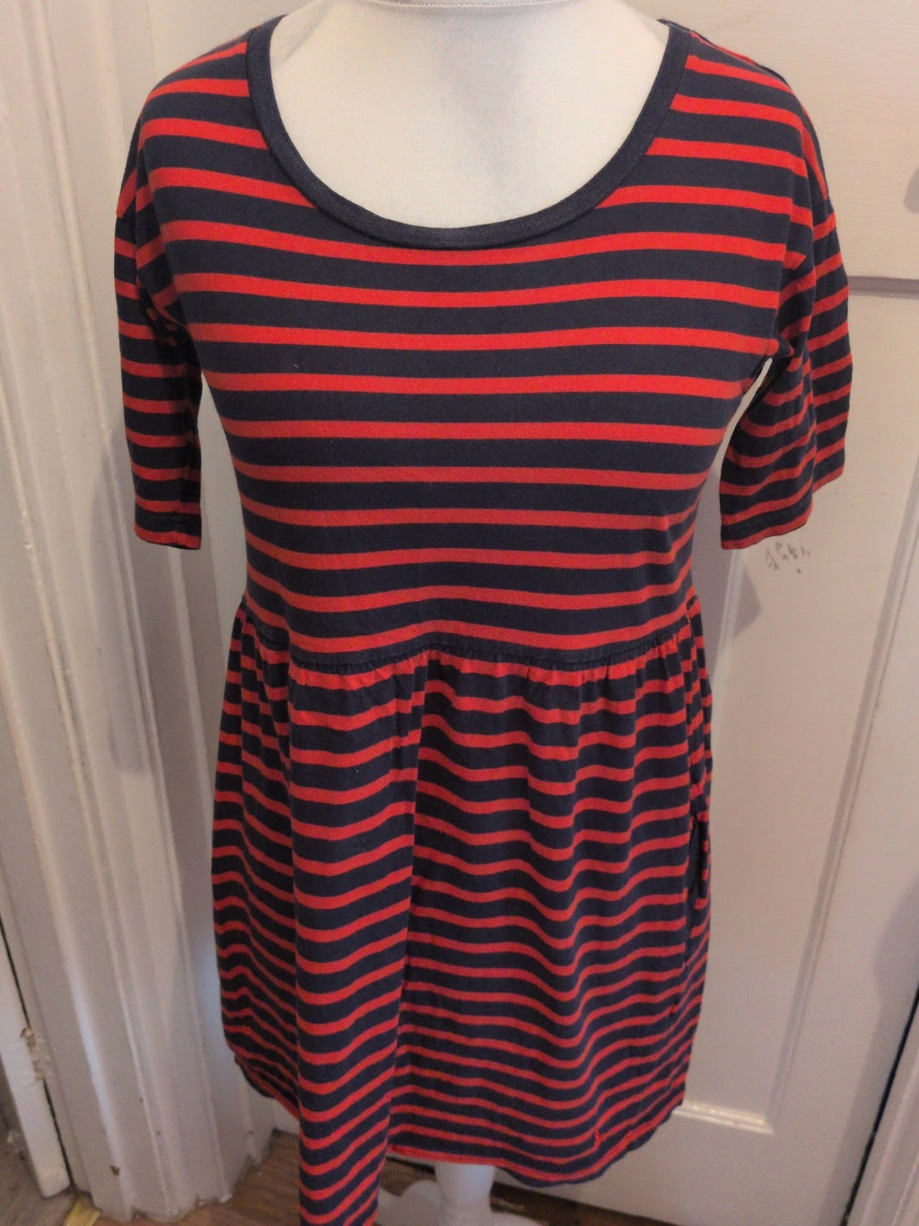 Jack Wills 10 Red Stripe Short Sleeve Dress