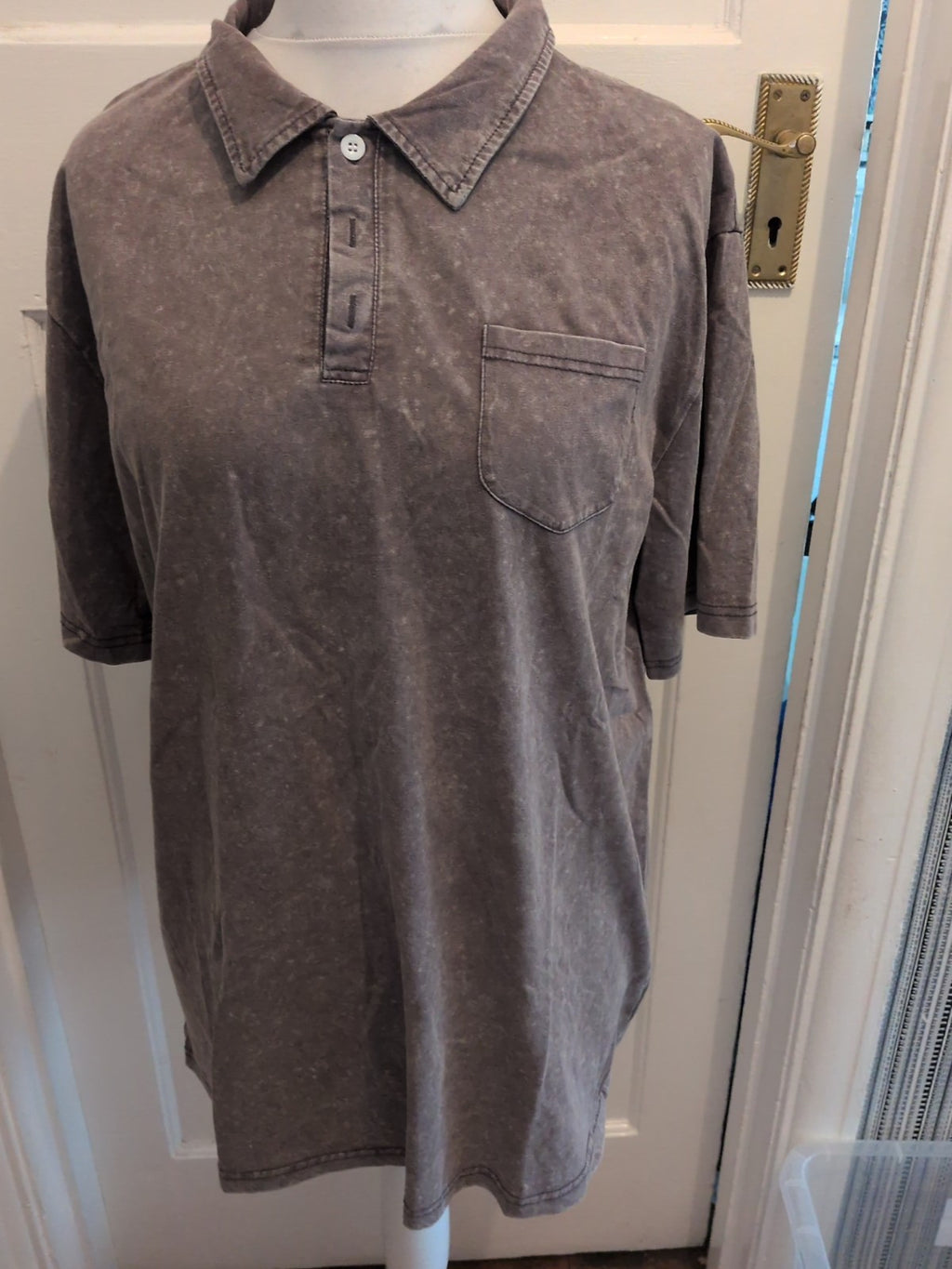 XL Brown With Part Fleck Short Sleeve Polo