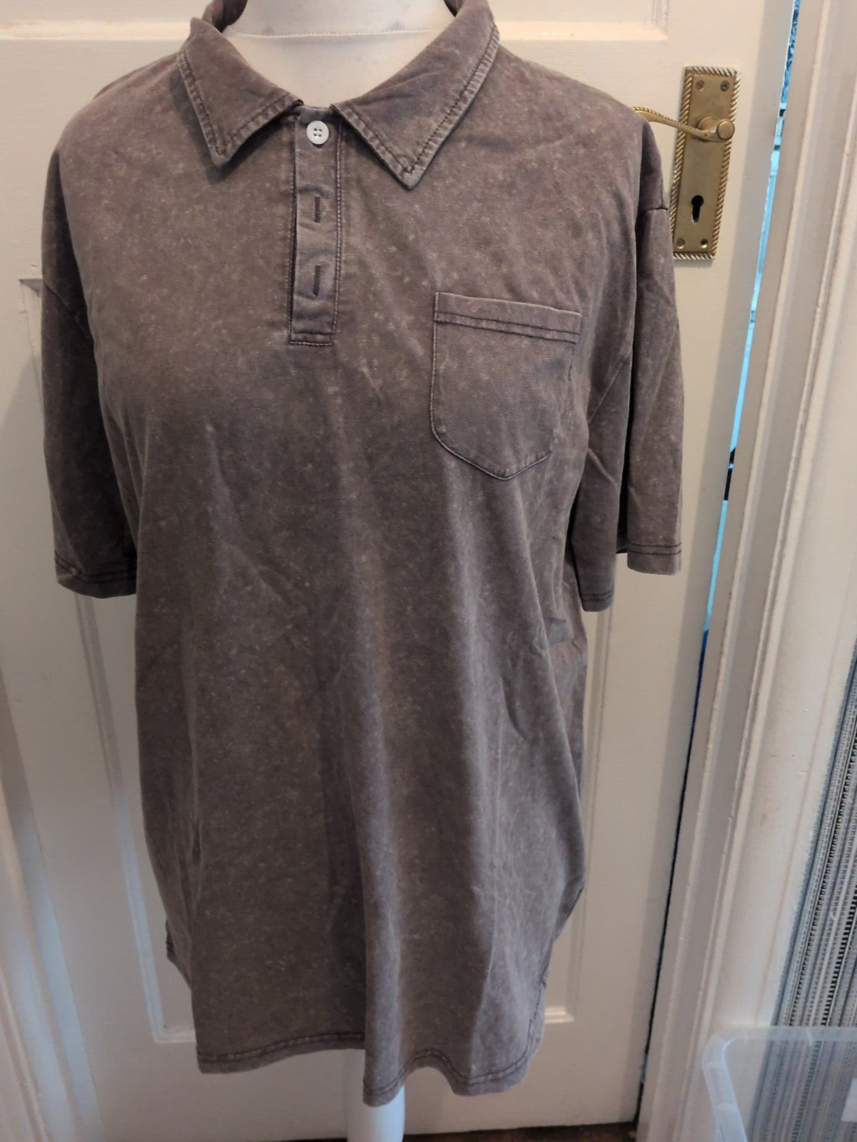XL Brown With Part Fleck Short Sleeve Polo