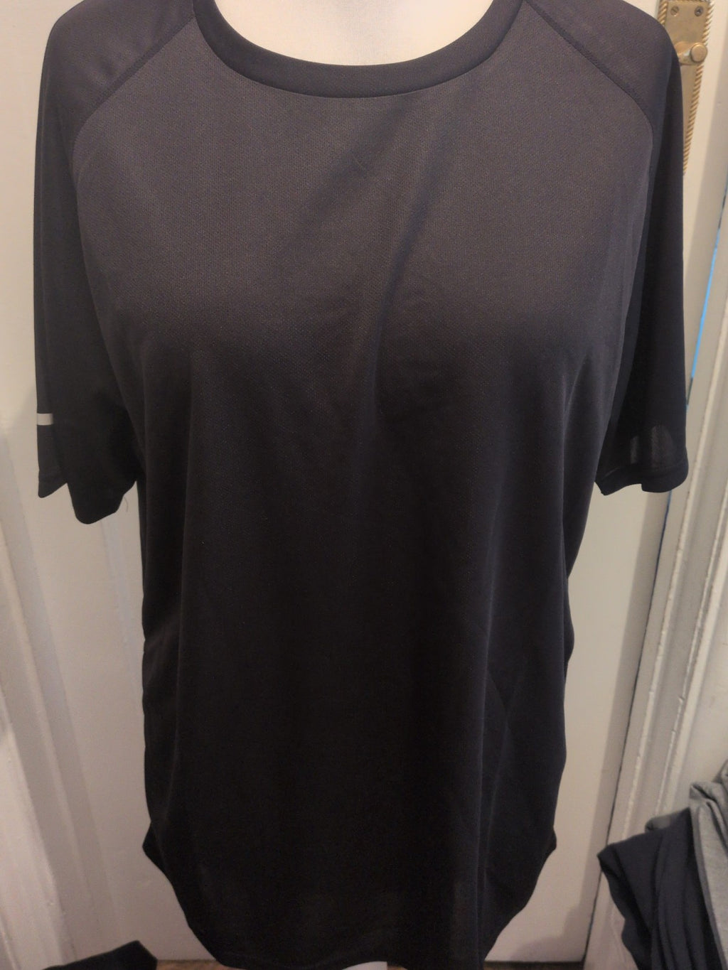 XXL Black Sports Breathable Polyester Short Sleeve Tshirt