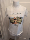 Ladies Small White Tuscany Short Sleeve T-shirt