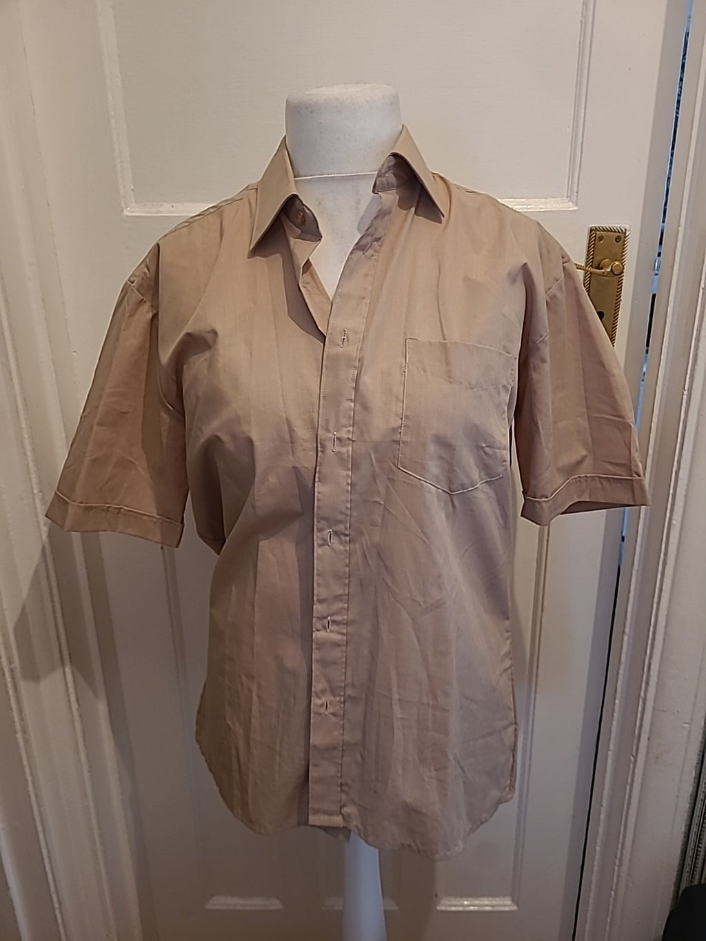 Mens Harry Morgan Size M Light Brown Short Sleeved Shirt