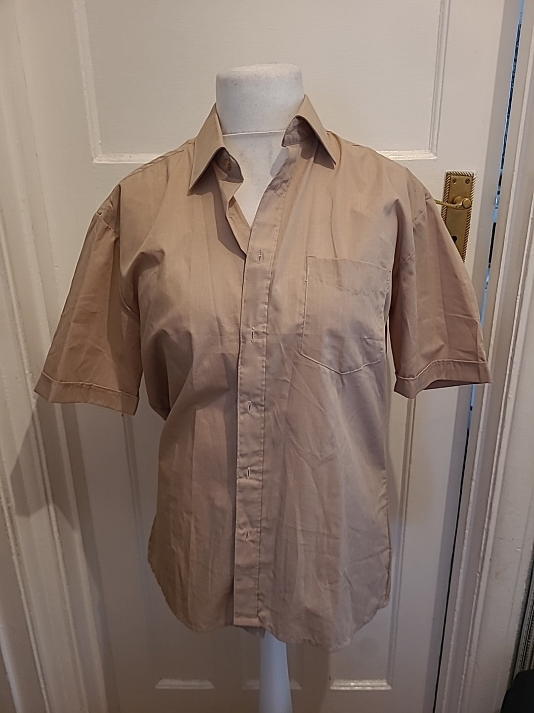 Mens Harry Morgan Size M Light Brown Short Sleeved Shirt