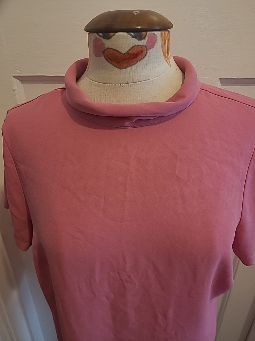 Ladies Marks And Spencer Size 16 Pink Fizz Collared Blouse