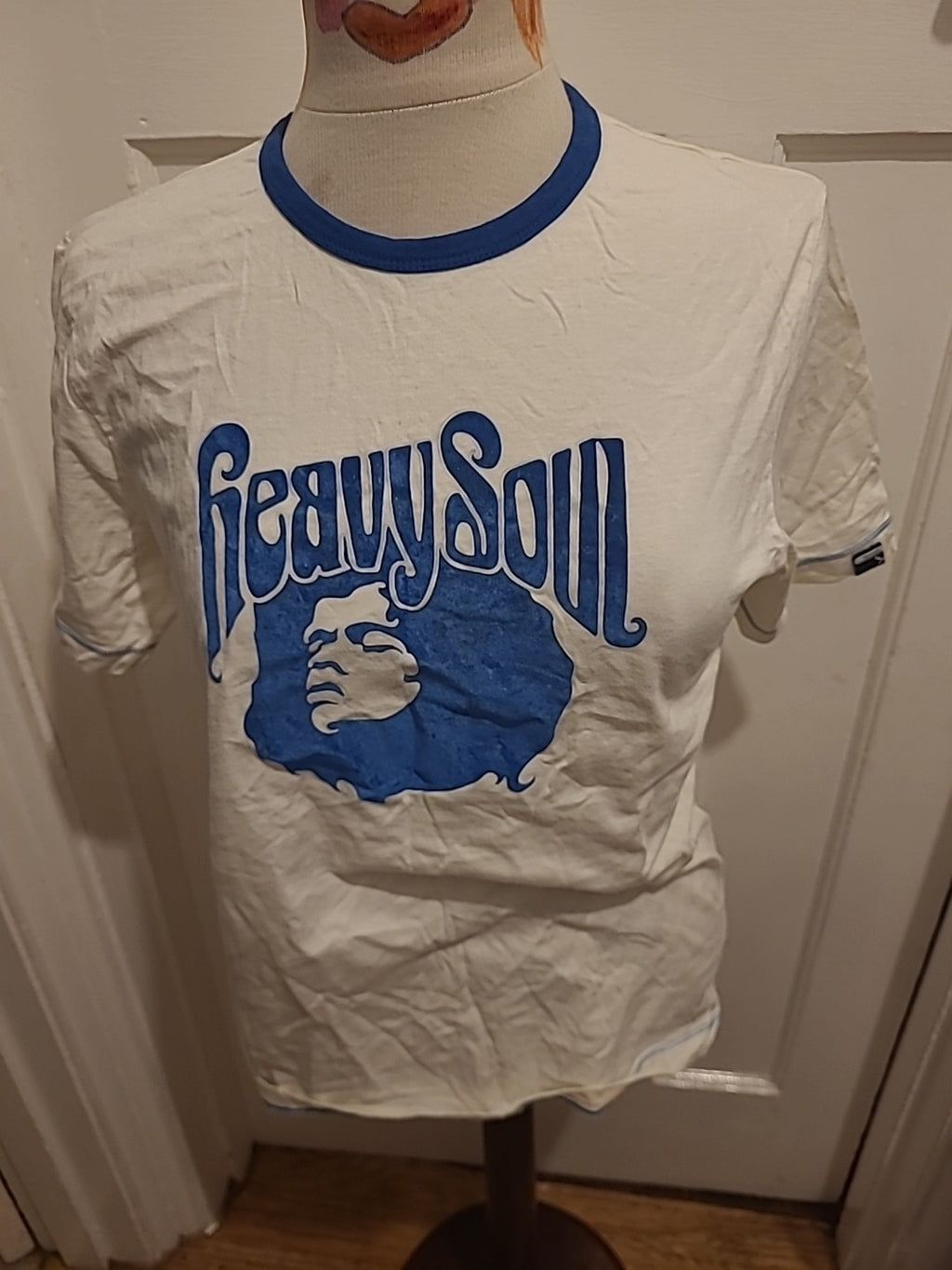 Ladies Sonneti Size Small Off White Blue Short Sleeved Tshirt
